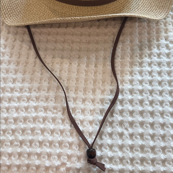 Furtalk tan straw hat with brown leather strap - Picture 2 of 12